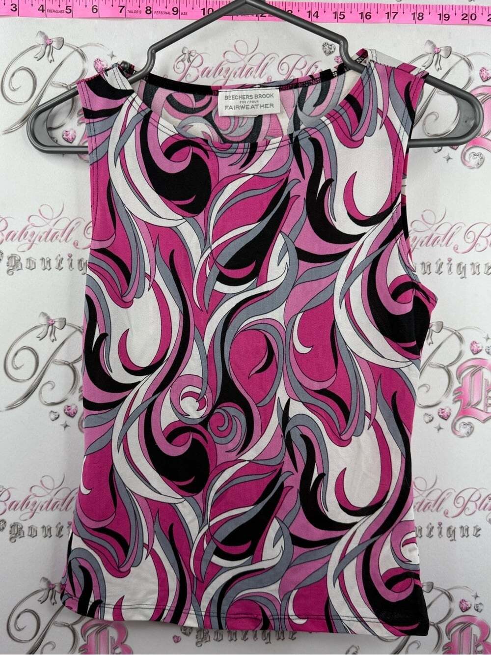 Beckers Brook tank top swirls abstract color block Pink Swirl Tank Top